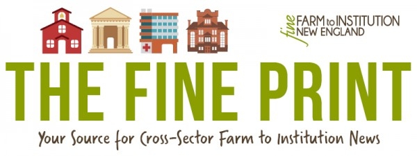 FINE Print newsletter header with icons for farm to school, campus, hospital, and corrections
